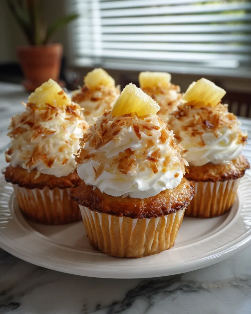 Coconut Rum Pineapple Cupcakes