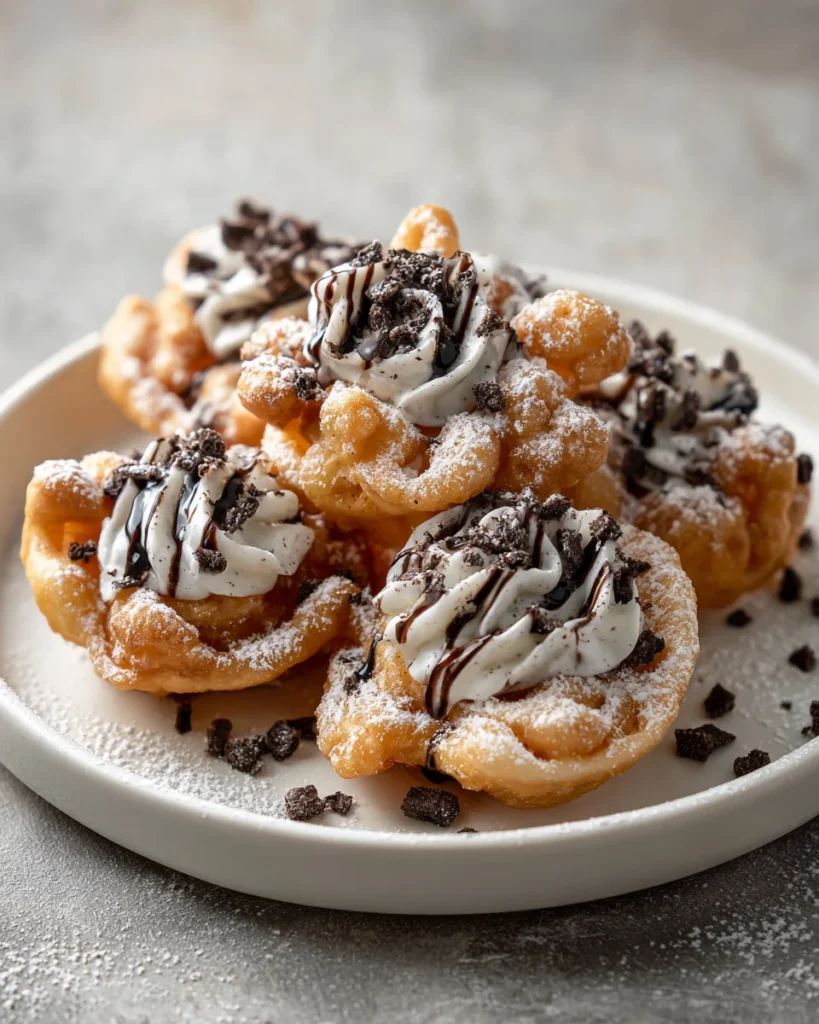 Cookies And Cream Funnel Cake Bites