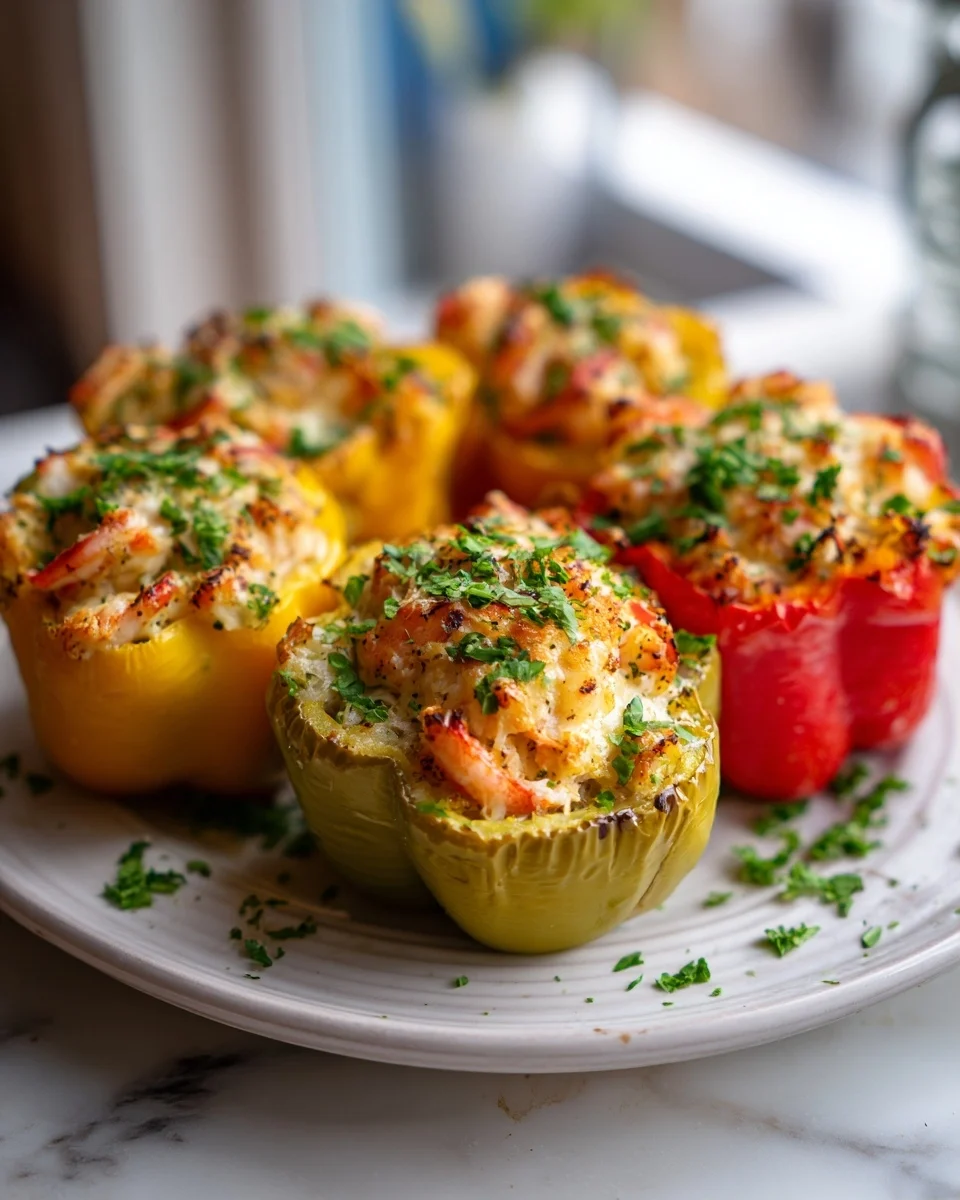 Crab And Shrimp Stuffed Peppers