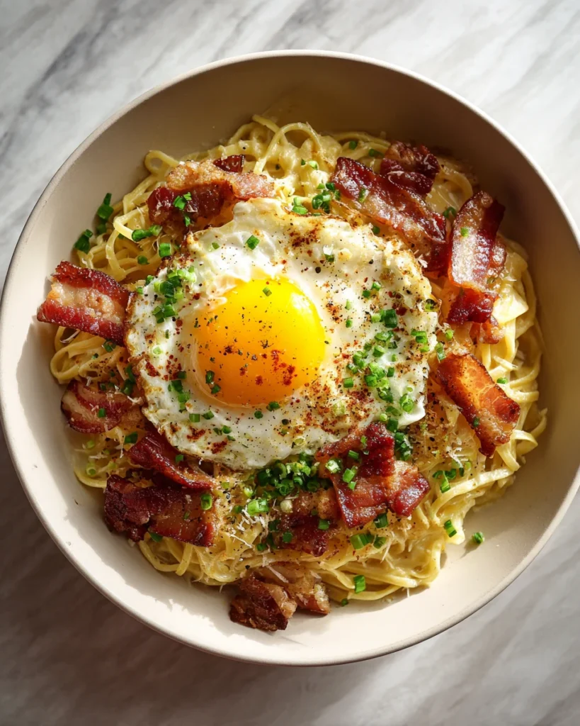 Creamy Bacon Carbonara Ramen Bowl