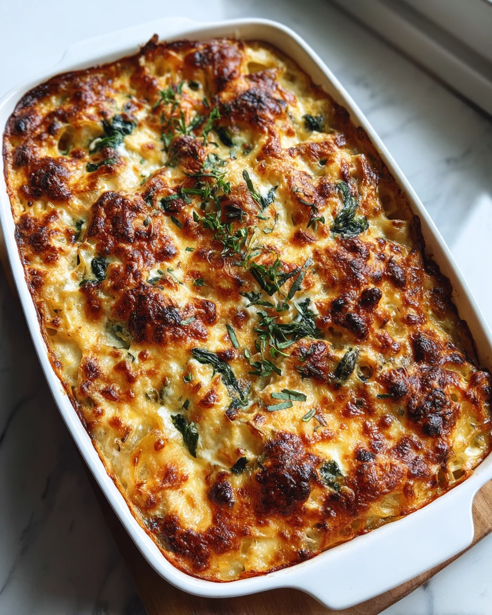 Creamy Burrata Spinach Pasta Bake