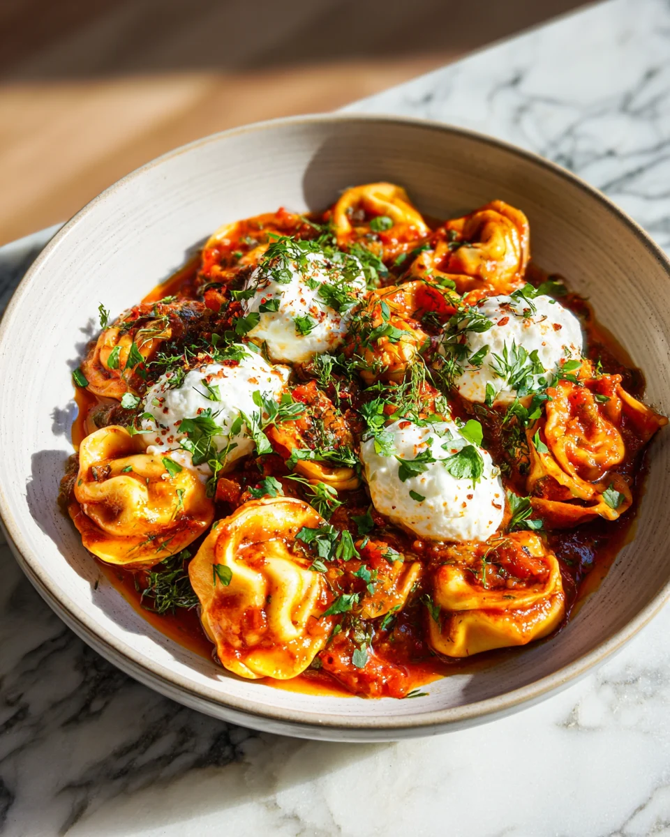 Creamy Burrata Tomato Tortellini