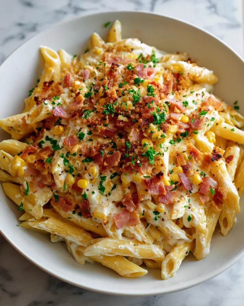 Creamy Corn And Bacon Penne Recipe