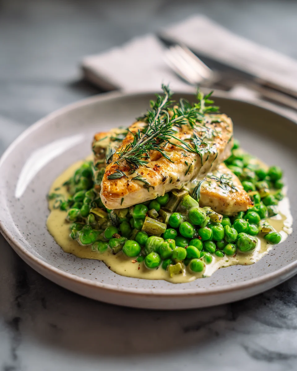 Creamy Dill Chicken And Peas