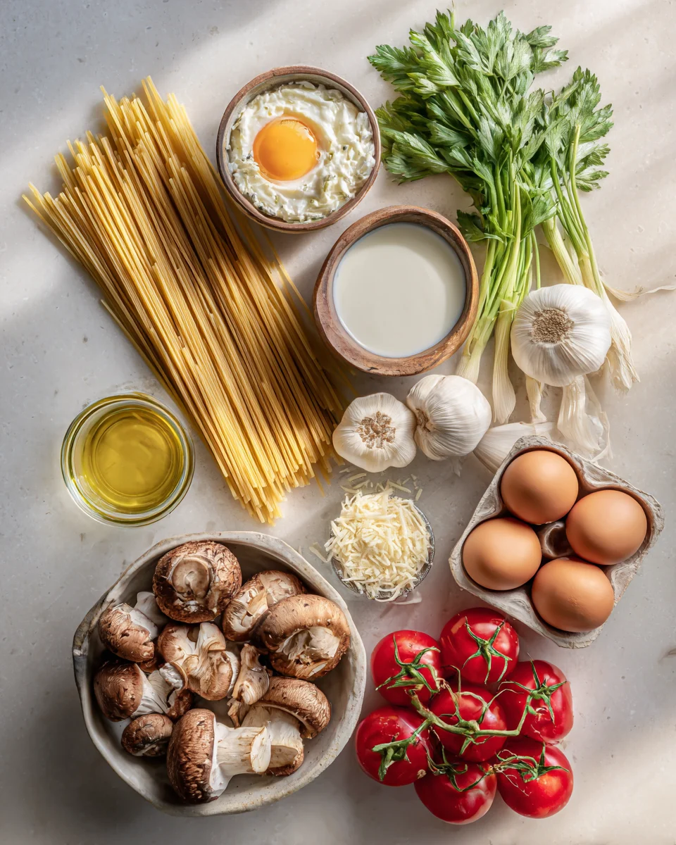 Creamy Mushroom Spaghetti