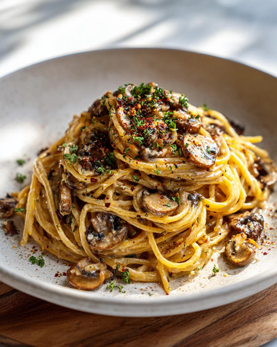 Creamy Mushroom Spaghetti
