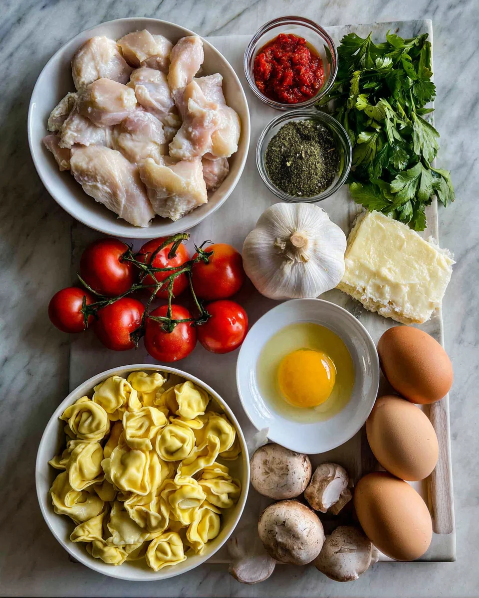 Creamy Parmesan Chicken Tortellini Bake