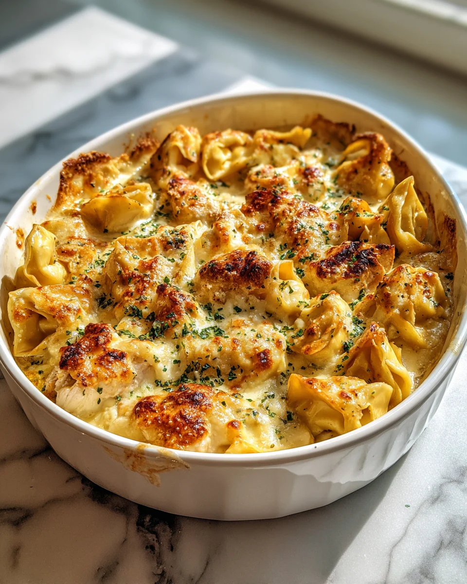 Creamy Parmesan Chicken Tortellini Bake