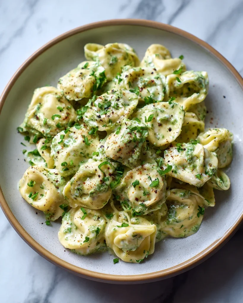 Creamy Pesto Tortellini Alfredo