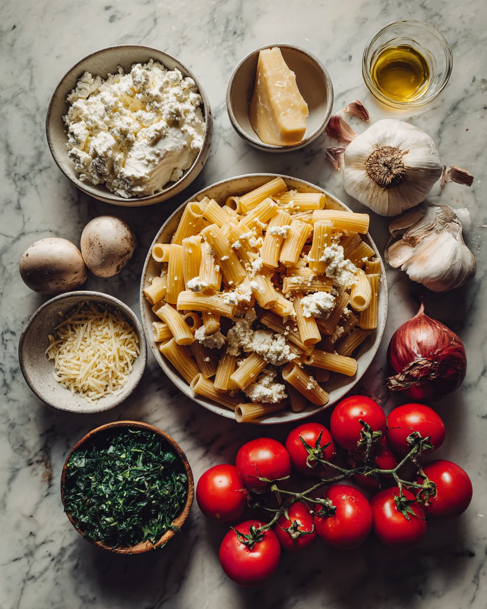 Creamy Roasted Garlic Ricotta Penne Recipe