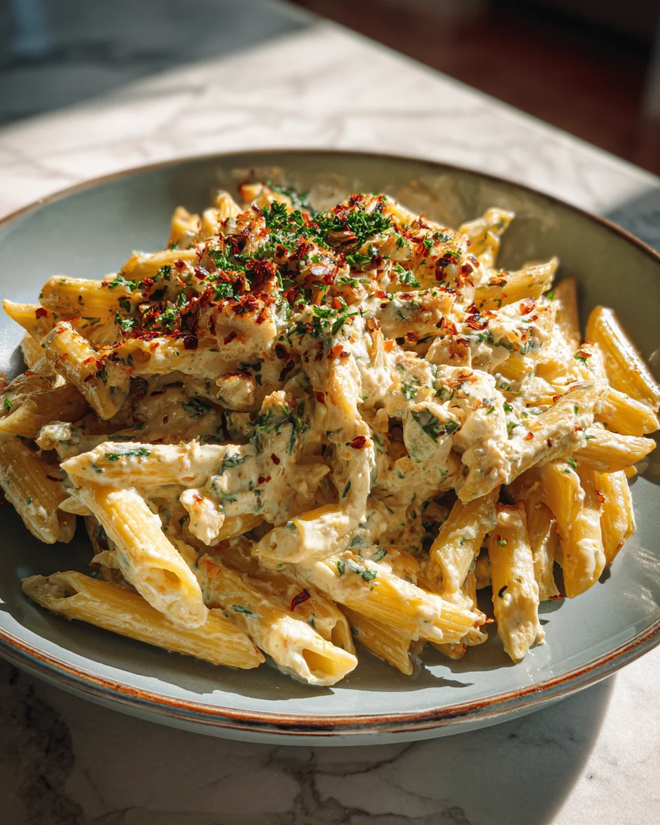 Creamy Roasted Garlic Ricotta Penne Recipe