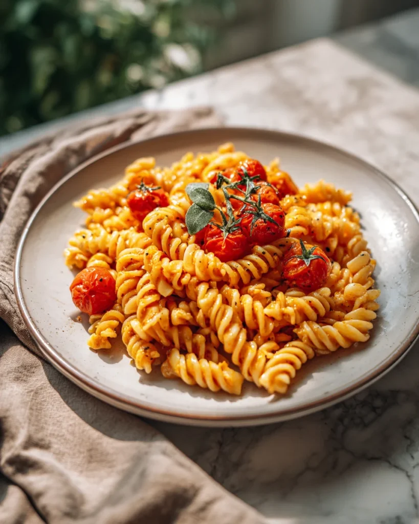 Creamy Roasted Garlic Tomato Fusilli