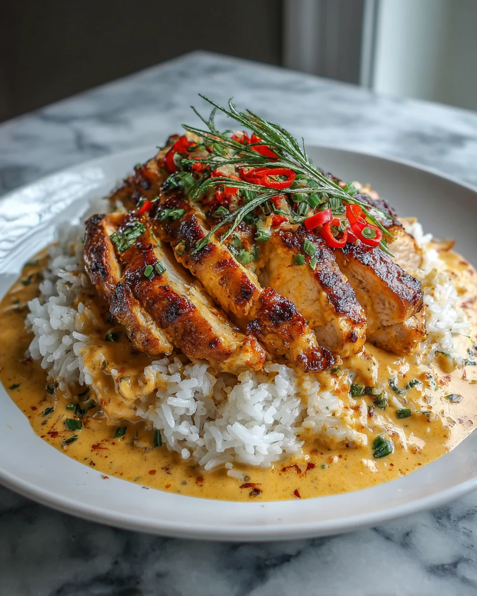 Creamy Roasted Red Pepper Chicken Rice