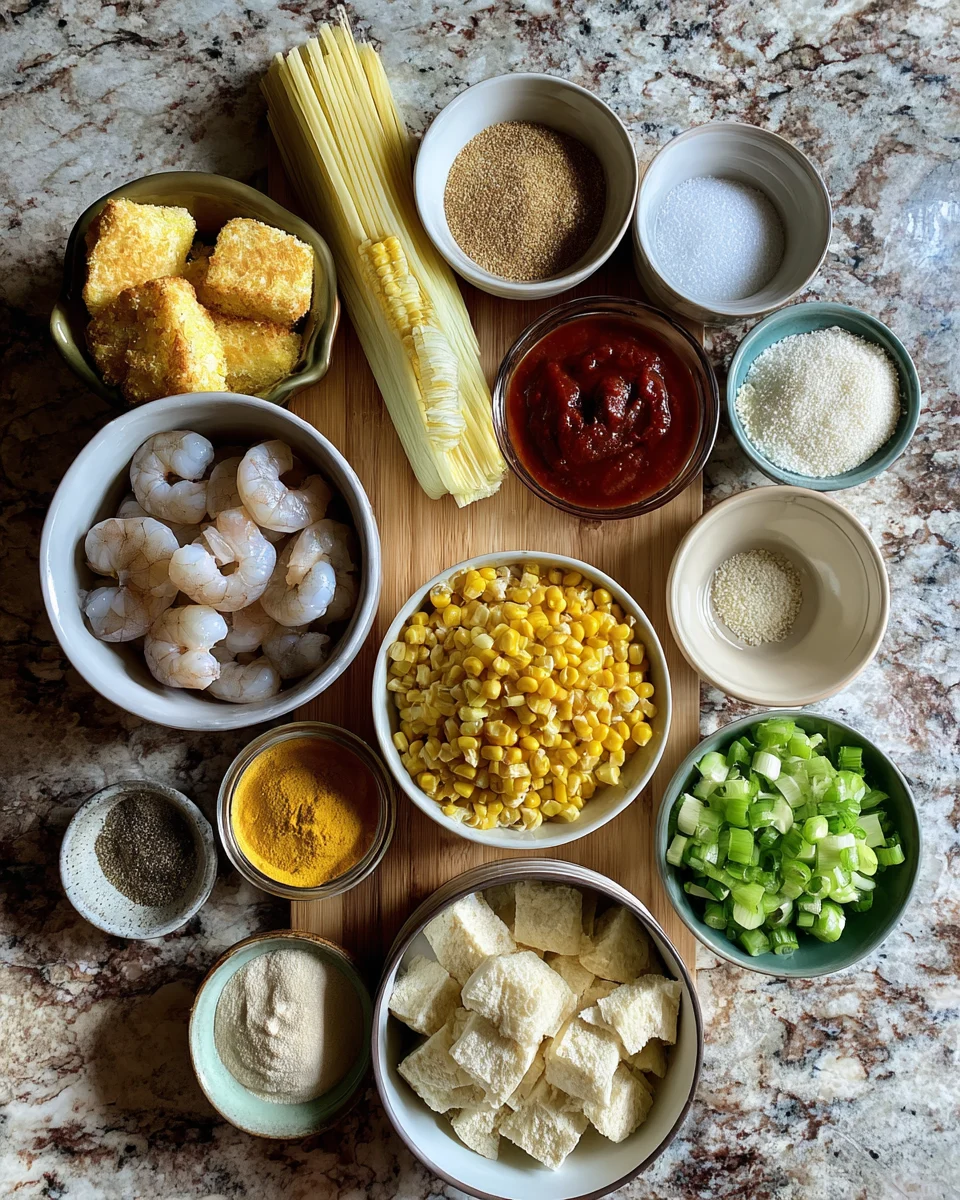 Creamy Shrimp And Cornbread Skillet