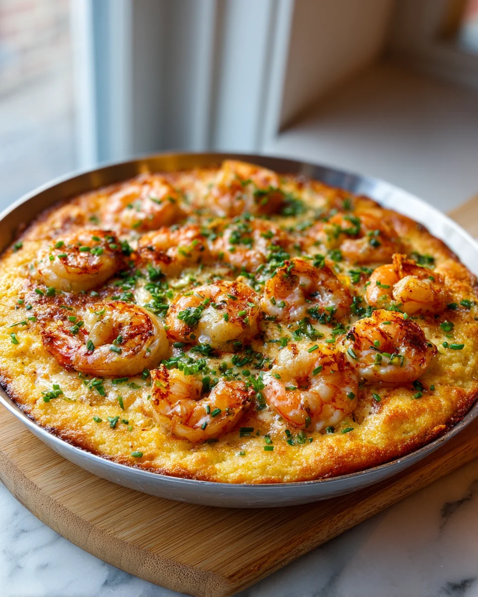 Creamy Shrimp And Cornbread Skillet