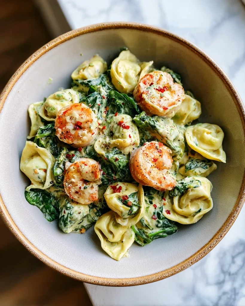 Creamy Shrimp Spinach Tortellini