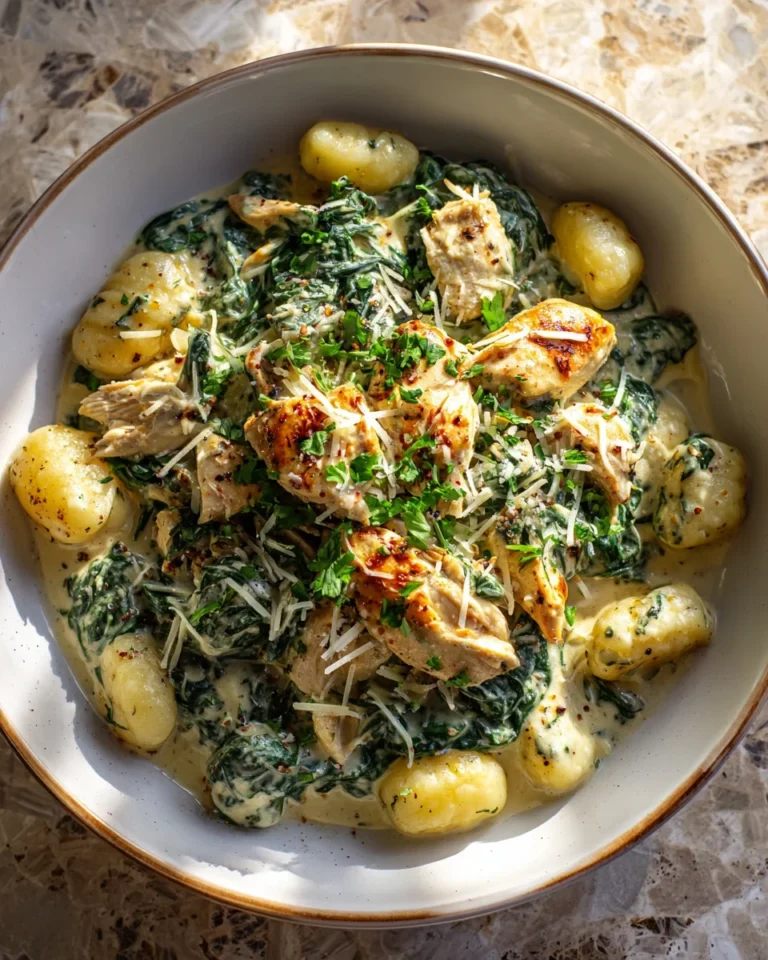 Creamy Spinach Garlic Chicken Gnocchi