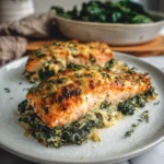 Creamy Spinach Parmesan Salmon Bake