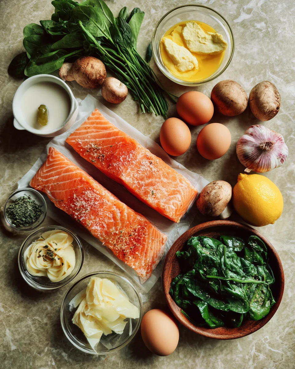 Creamy Spinach Parmesan Salmon Bake
