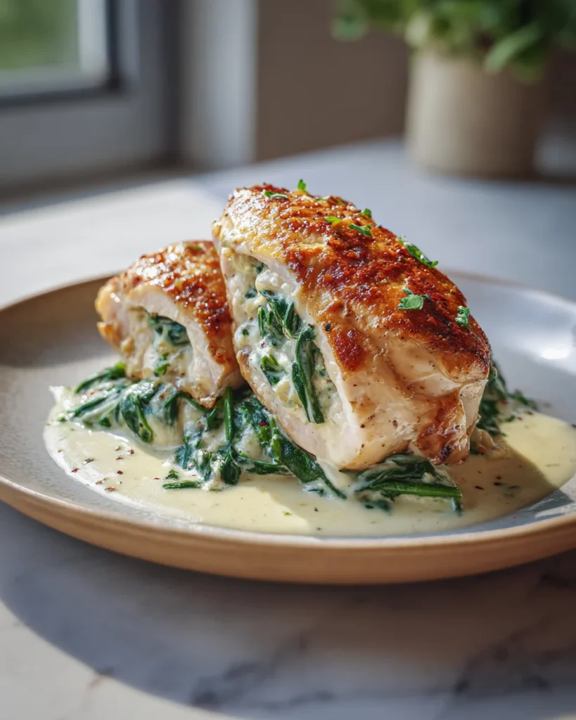 Creamy Spinach Stuffed Chicken Breast
