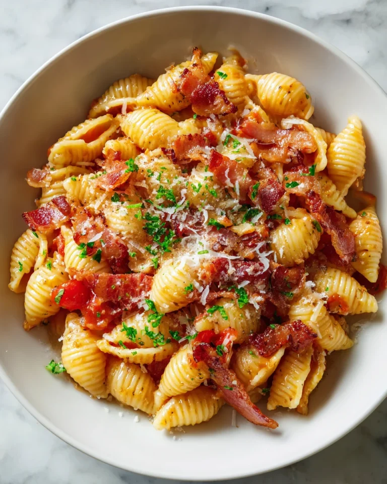 Crispy Bacon Tomato Shell Pasta