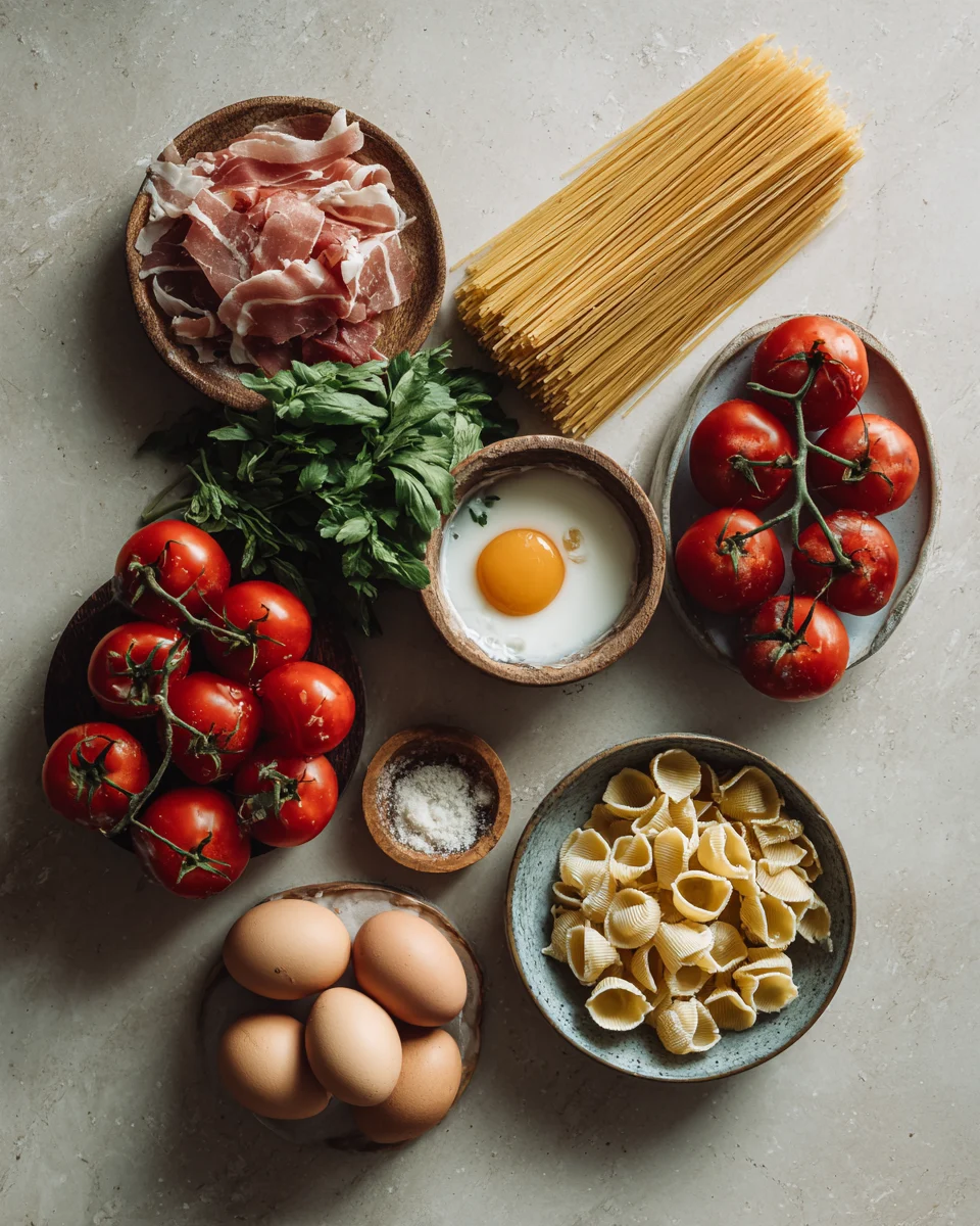 Crispy Bacon Tomato Shell Pasta