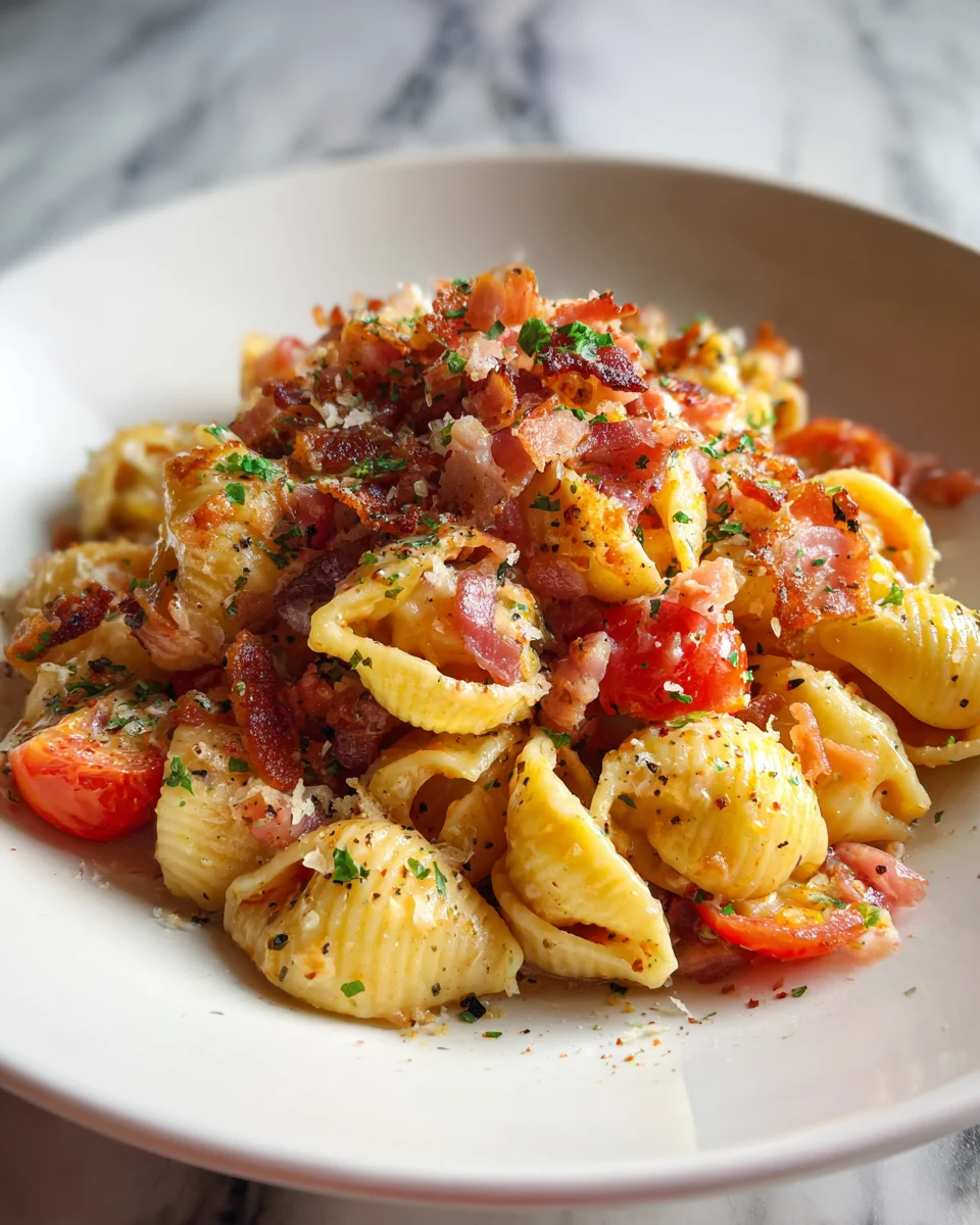 Crispy Bacon Tomato Shell Pasta