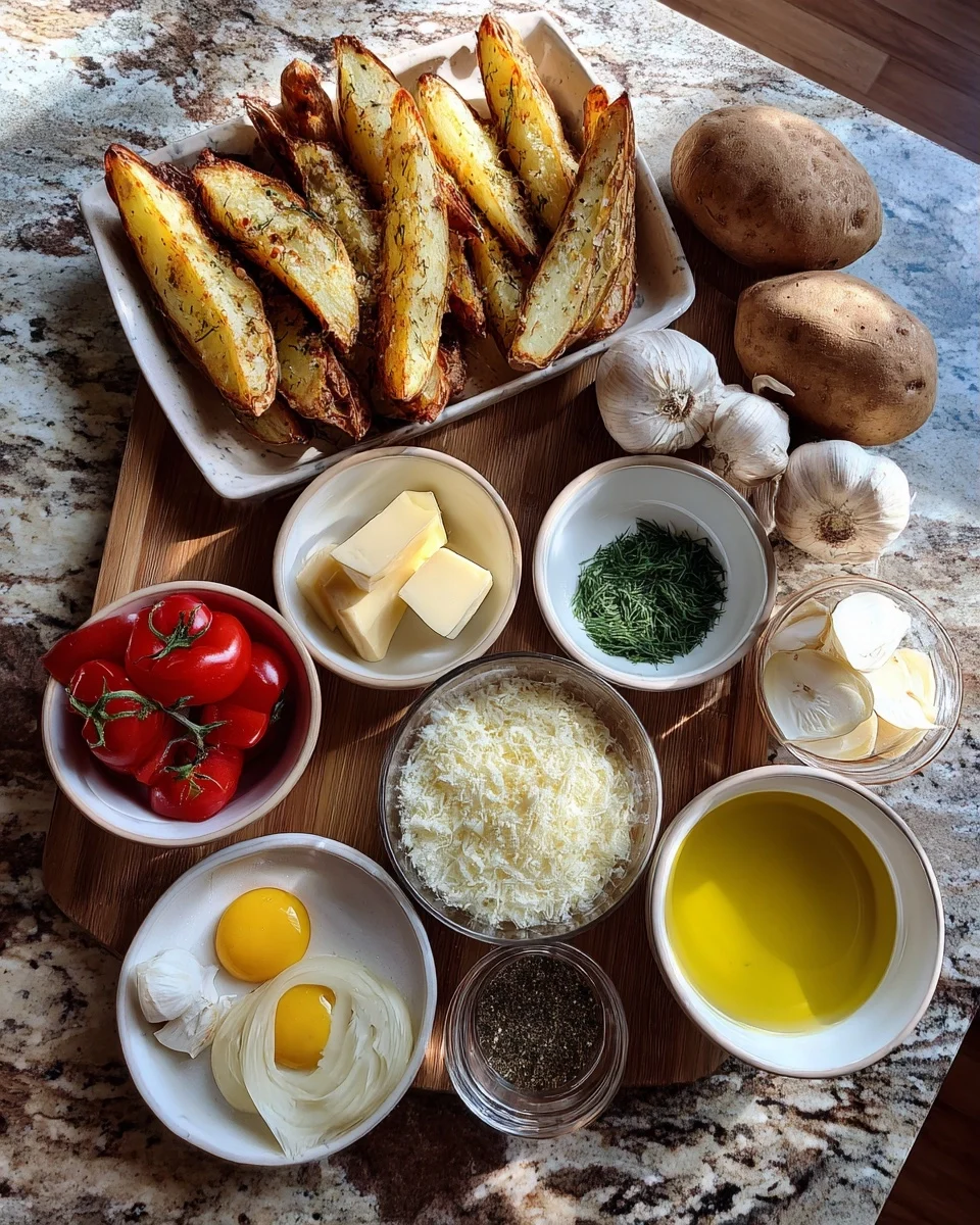 Crispy Garlic Parmesan Potato Wedges