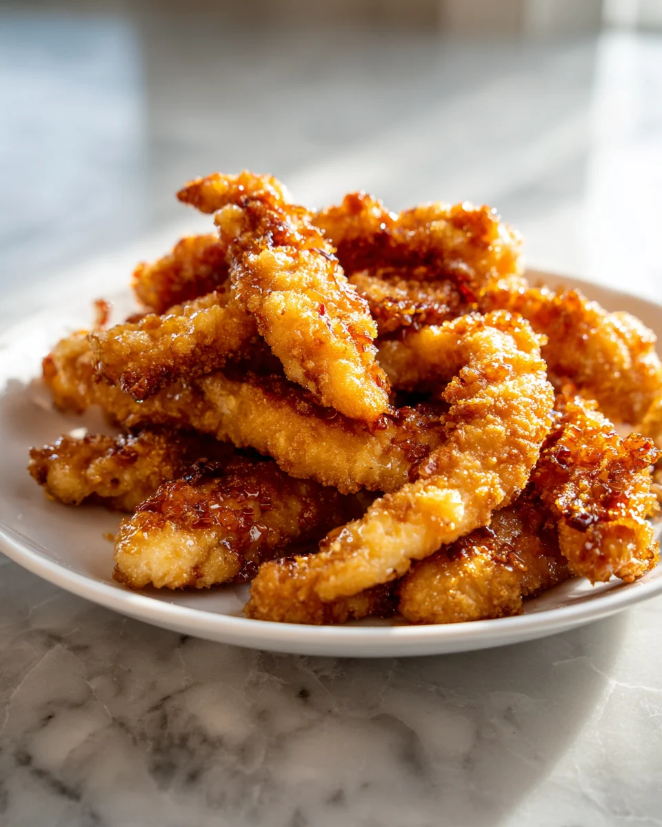 Crispy Honey Onion Chicken Strips
