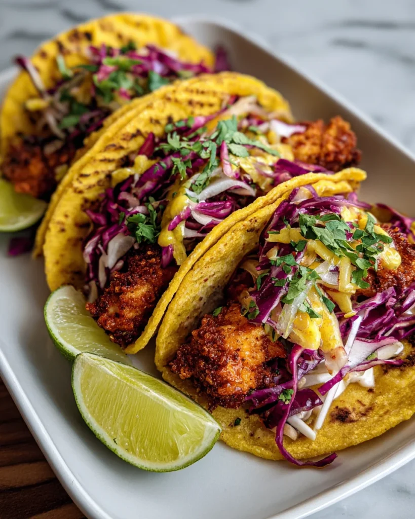 Crispy Onion Chicken Smash Tacos