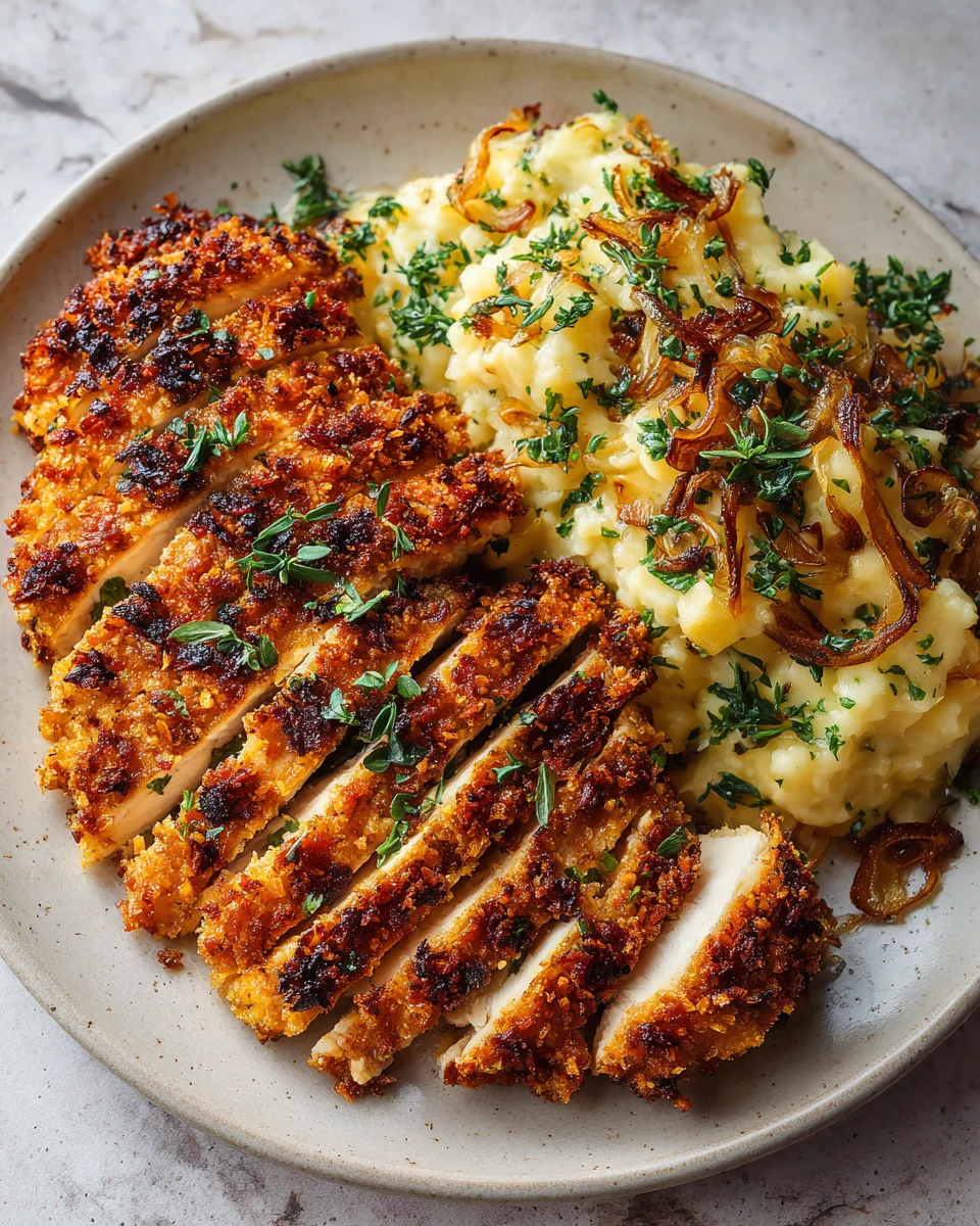 Crispy Onion Crusted Chicken Breasts