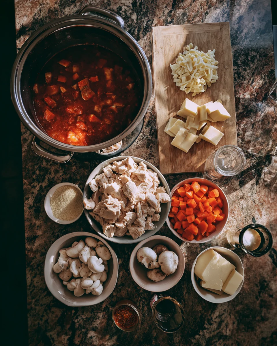 Crock Pot Creamy Chicken Parmesan Soup