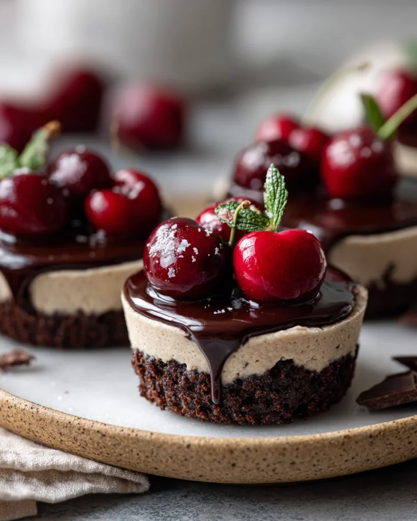 Delicious Dark Chocolate Cherry Cheesecake Cups