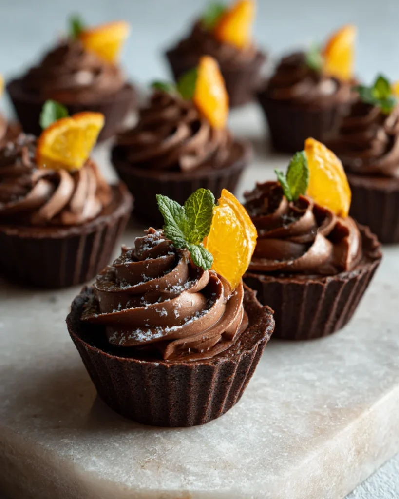 Dark Chocolate Orange Mousse Cups