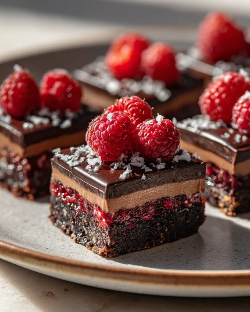 Dark Chocolate Raspberry Truffle Bars