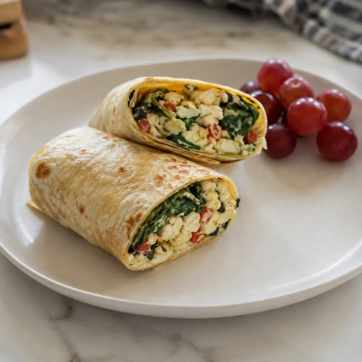Egg White Spinach Breakfast Wrap