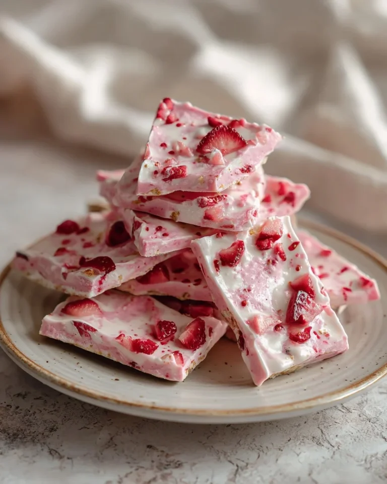 Frozen Strawberry Yogurt Bark