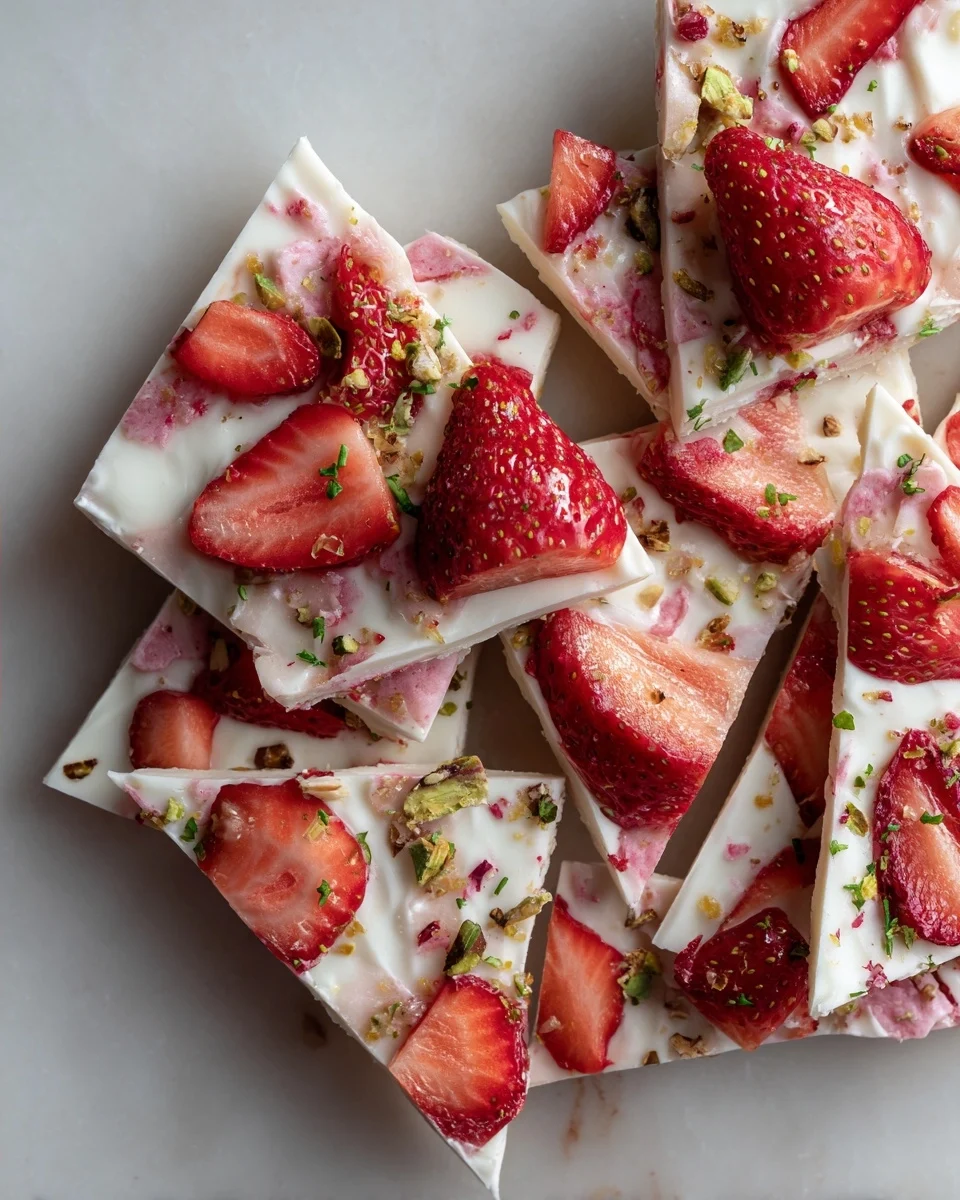 Frozen Strawberry Yogurt Bark