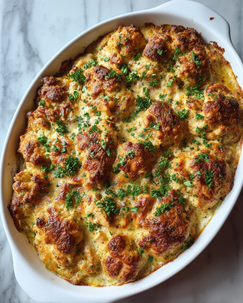 Garlic Butter Chicken Biscuit Bake