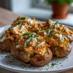 Garlic Butter Chicken Stuffed Potatoes