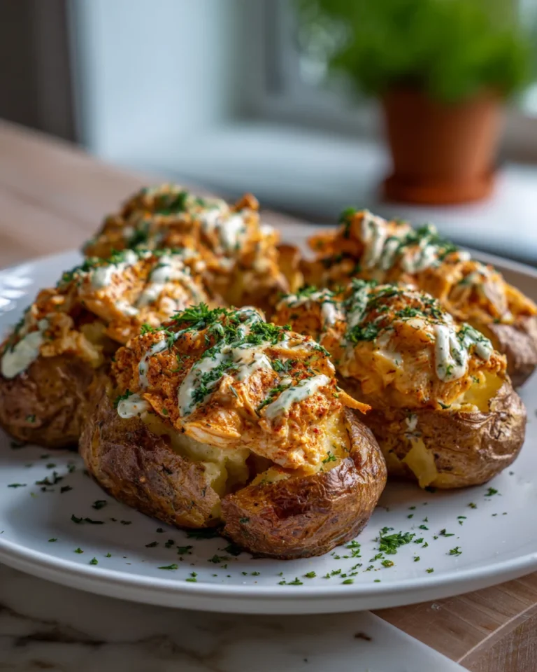 Garlic Butter Chicken Stuffed Potatoes