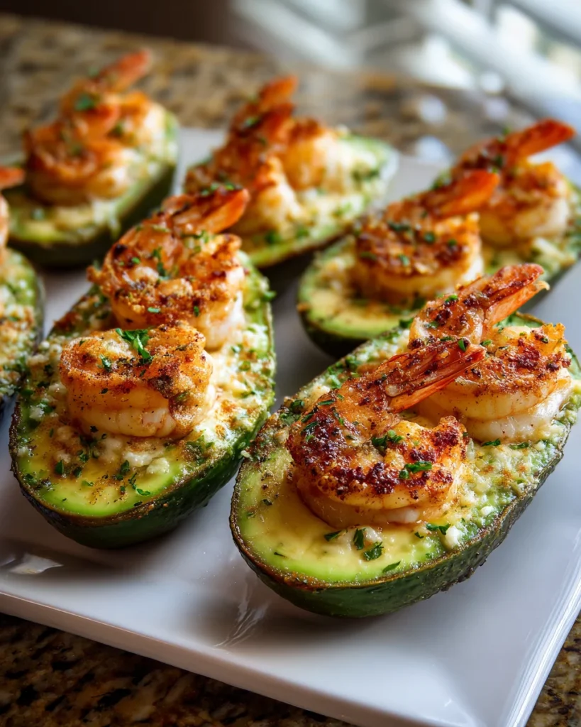 Garlic Butter Shrimp Stuffed Avocados