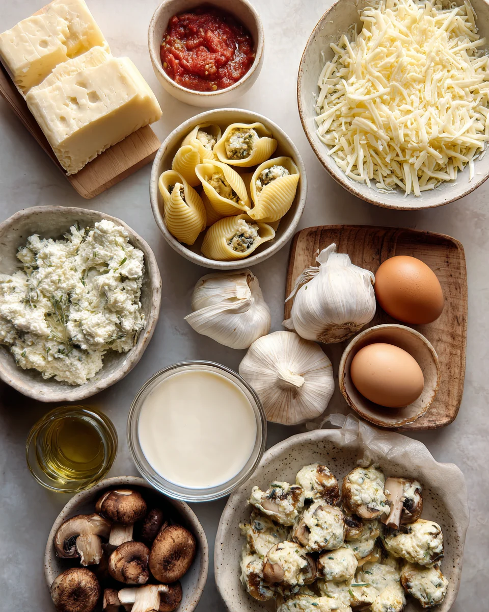 Garlic Mushroom Stuffed Shells