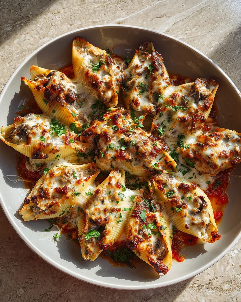 Garlic Mushroom Stuffed Shells