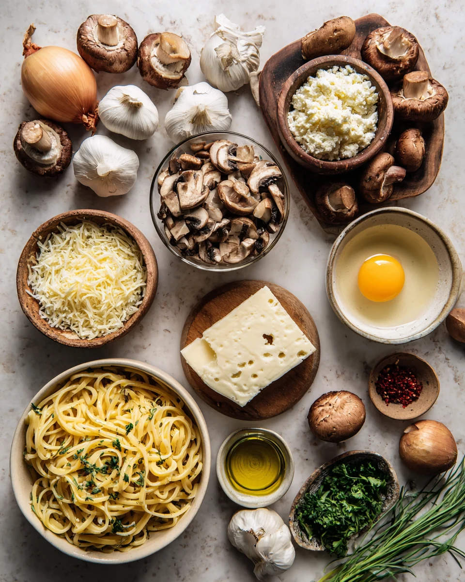 Garlic Mushroom Swiss Pasta Melt