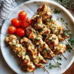Garlic Parmesan Chicken Skewers