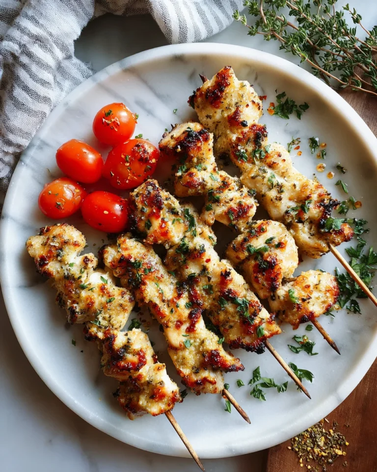 Garlic Parmesan Chicken Skewers