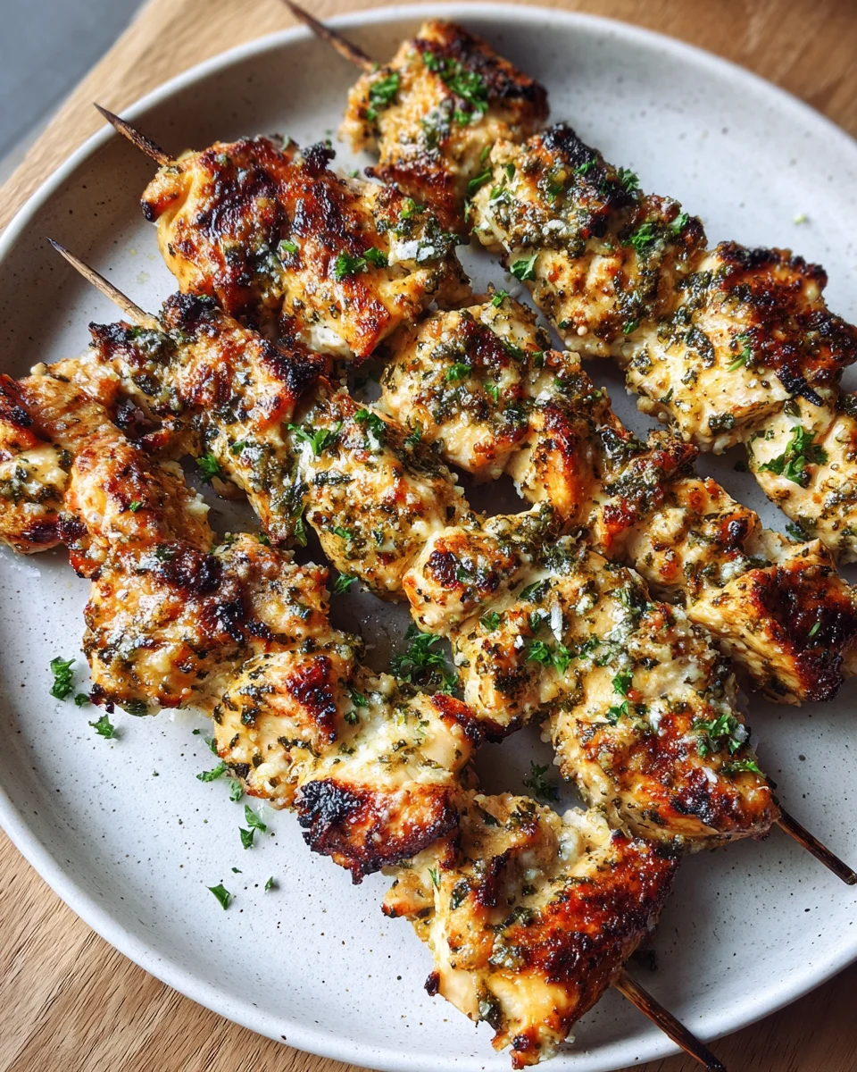 Garlic Parmesan Chicken Skewers