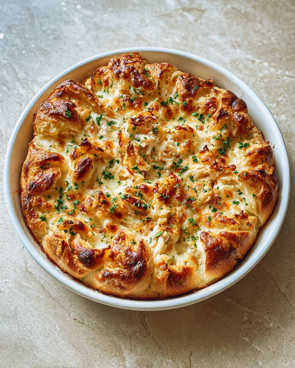 Garlic Parmesan Crab Crescent Bake
