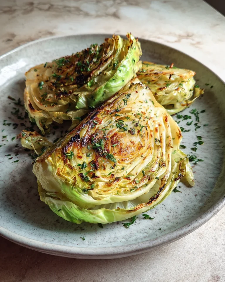 Garlic Roasted Cabbage Steaks Recipe